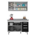 Armário Aéreo Honduras E Balcão Gabinete Com Pia Inox 120cm