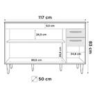 Armário Aéreo Honduras E Balcão Gabinete Com Pia Inox 120cm