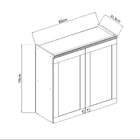 Armário Aéreo Iluminata 2 Pt Branco E Fendi