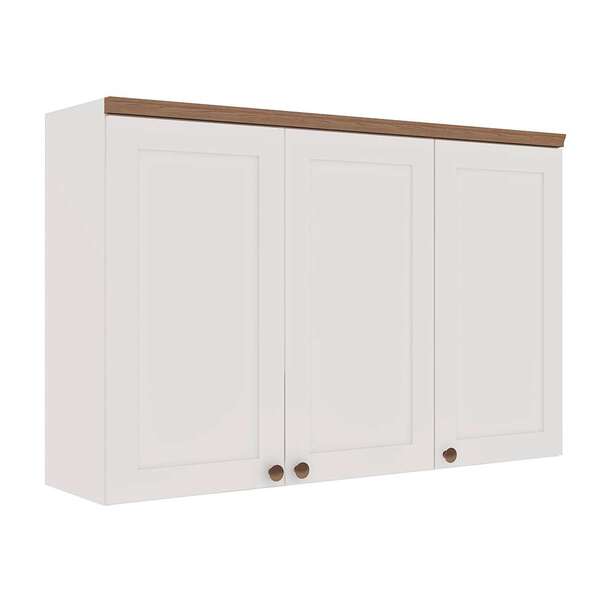 Armário Aéreo Iluminata 3 Pt Branco 120 Cm