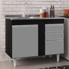 Armário Aéreo Indiana E Balcão Gabinete 100cm Com Pia Inox Lu