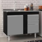 Armário Aéreo Indiana E Balcão Gabinete 100cm Com Pia Inox Lu