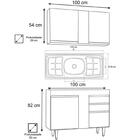 Armário Aéreo Indiana E Balcão Gabinete 100cm Com Pia Inox Lu