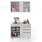 Armário Aéreo Indiana E Balcão Gabinete 100cm Luziania Branco