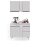 Armário Aéreo Indiana E Balcão Gabinete 100cm Luziania Branco