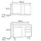 Armário Aéreo Indiana E Balcão Gabinete 100cm Luziania Branco