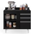 Armário Aéreo Indiana E Balcão Gabinete 100cm Luziania Preto