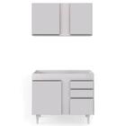 Armário Aéreo Indiana E Balcão Para Pia 100cm Luziania Branco