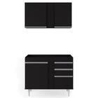 Armário Aéreo Indiana E Balcão Para Pia 100cm Luziania Preto