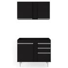 Armário Aéreo Indiana E Balcão Para Pia 100cm Luziania Preto