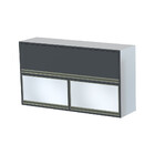 Armário Aéreo Jasmim 120 Cm 2 Portas De Vidro 1 Porta De Made