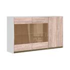 Armário Aéreo Kali Premium 120cm 2 Portas Com Vidro E 1 Porta