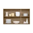 Armário Aéreo Kali Premium 120cm 2 Portas Com Vidro E 1 Porta