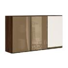 Armário Aéreo Kali Premium 120cm 2 Portas De Vidro E 1 Porta