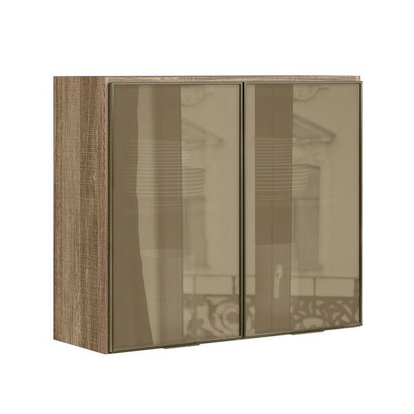 Armário Aéreo Kali Premium 2 Portas De Vidro 80cm - Nicioli