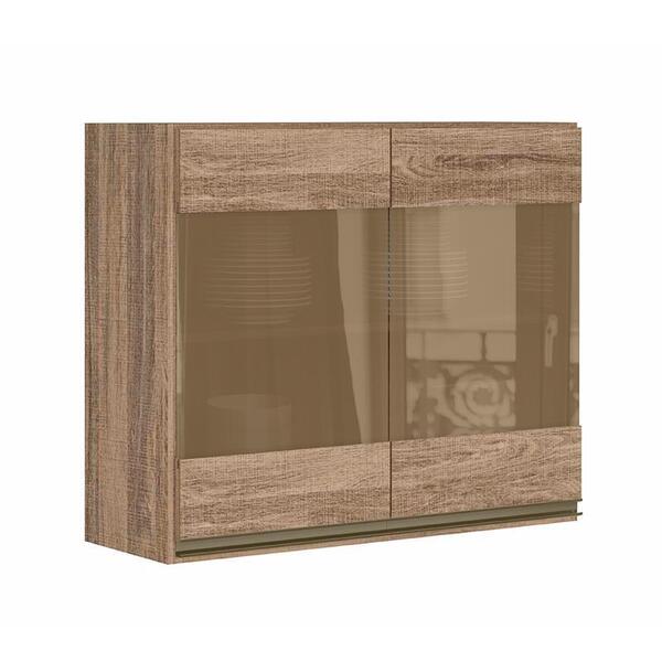 Armário Aéreo Kali Premium 80cm 2 Portas Com Vidro - Nicioli