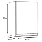 Armário Aéreo Karen  45cm 1 Porta Nature Off White Peternella