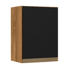 Armário Aéreo Karen  45cm 1 Porta Nature Preto Fosco Peternel
