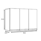 Armário Aéreo Karen  90 Cm 3 Porta Nature Peternella Móveis