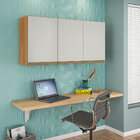 Armário Aéreo Karen De 119 Cm Com 03 Portas Nature Off White