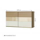 Armário Aéreo Kelly 1,20 De Vidro Atacama/off White