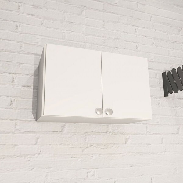 Armário Aéreo Lavanderia Multiuso Âmbar 2 Portas Branco - Tel