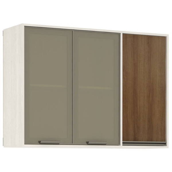 Armário Aéreo Linea 120cm 2 Portas De Vidro Luciane