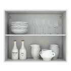 Armário Aéreo Madesa Agata 80 Cm 2 Portas - Branco/carvalho