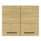 Armário Aéreo Madesa Agata 80 Cm 2 Portas - Branco/carvalho