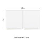Armário Aéreo Madesa Lux 120 Cm 2 Portas - Branco/branco Velu