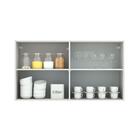 Armário Aéreo Madesa Lux 120 Cm 2 Portas - Branco/carvalho