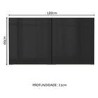 Armário Aéreo Madesa Lux 120 Cm 2 Portas - Rustic/preto