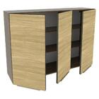 Armário Aéreo Madesa Lux 120 Cm 3 Portas - Rustic/carvalho