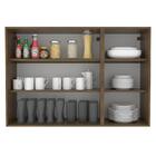 Armário Aéreo Madesa Lux 120 Cm 3 Portas - Rustic/carvalho