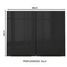 Armário Aéreo Madesa Lux 80 Cm 2 Portas - Rustic/preto