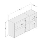Armário Aéreo Mali 3 Portas Politorno Castanho/cinza