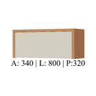 Armário Aéreo de Cozinha 100% MDF Carvalho e Greige com 1 Porta 34x80x32cm Condessa Nesher