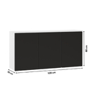 Armário Aéreo de Cozinha MDP Branco e Preto com 3 Portas 120x60x30cm Dora Luciane