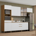 Armário Aéreo de Cozinha MDP Freijó e Branco com 1 Porta 60x85x42cm Slim Luciane