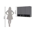 Armario Aereo Milão Cozinha 3 Portas E 2 Nichos