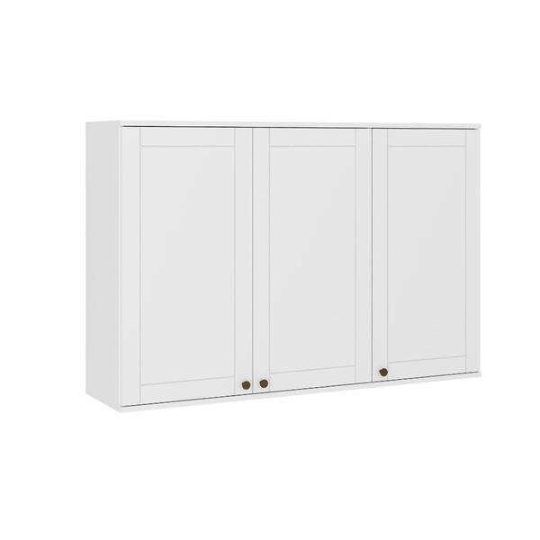 Armário Aéreo Milla 3 Portas Branco Mdf 120cm Carraro