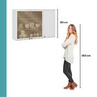 Armário Aéreo Milla Com Portas De Vidro E Branco Mdf 120cm Ca