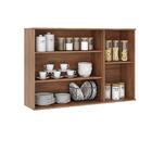 Armário Aéreo Milla Com Portas De Vidro E Nog/cinza 120cm Car