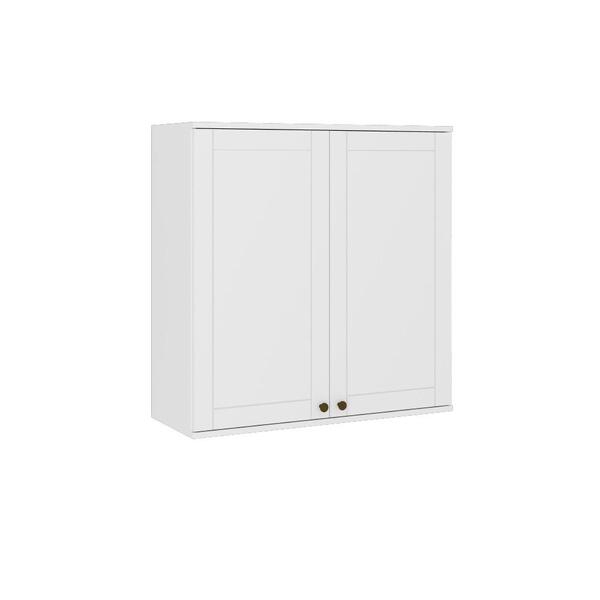 Armário Aéreo Milla Mdf 2 Portas De Branco 80 Cm Carraro