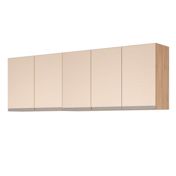 Armario Aereo Modulado 5 Portas Milla Amendoa Off White