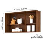 Armario Aereo Modulado 5 Portas Milla Castanho Off White