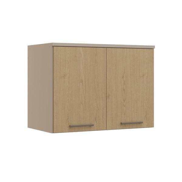 Armário Aéreo Modulado Elegance 2 Portas - Cinza/carvalho