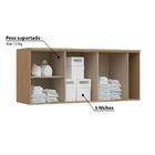 Armário Aéreo Modulado Elegance 3 Portas E 1 Nicho - Carvalh