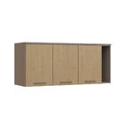 Armário Aéreo Modulado Elegance 3 Portas E 1 Nicho - Cinza/c