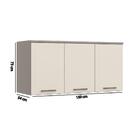 Armário Aéreo Modulado Elegance C/3 Portas - Cinza/off White